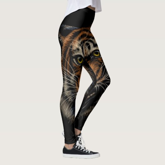 Tiger's Roar: Levendig Oerwouden portret Leggings (Rechts)
