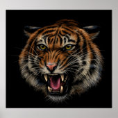 Tiger's Roar: Levendig Oerwouden portret Poster (Voorkant)