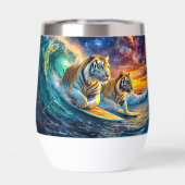 Tigers Surfing Space Design van Rich AMeN Gill (Achterkant)