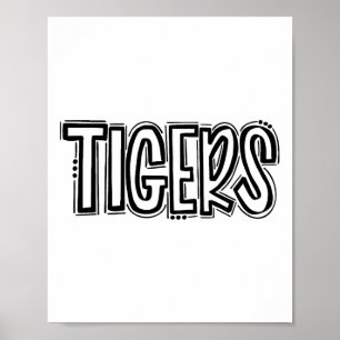 Tigers Swash School Spirit Oranje Zwart Voetbal Fa Poster