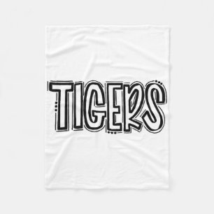Tigers Swash School Spirit Oranje Zwart Voetbal To Fleece Deken