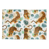 Tigers Tropische bladeren: illustratie. Kussensloop (Achterkant)