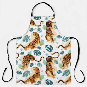 Tigers Tropische bladeren: illustratie. Schort