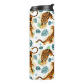 Tigers Tropische bladeren:  illustratie. Thermosbeker (Gedraaid links)