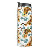 Tigers Tropische bladeren:  illustratie. Thermosbeker (Geroteerd rechts)