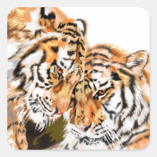 Tigers Vierkante Sticker (Voorkant)