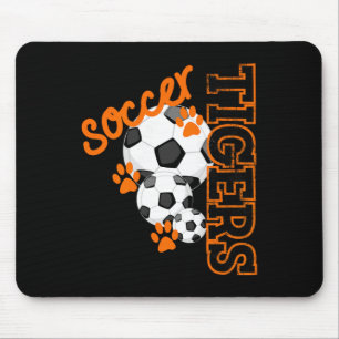 Tigers Voetbal Byll Voetbal Mascotte Pootafdrukken Muismat