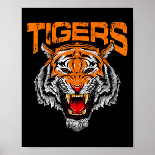 Tigers Voetbalschool Sporten Bedrukte Wedstrijd Da Poster