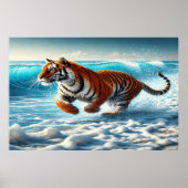 Tigers Wilde Oceaanagressie Poster (Voorkant)