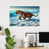 Tigers Wilde Oceaangezwin Poster (Thuiskantoor)