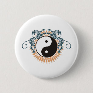 Tigers & Yin Yang Ronde Button 5,7 Cm