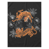 Tigers zwarte achtergrond Japanse kunststijl Tafelkleed (Voorkant)