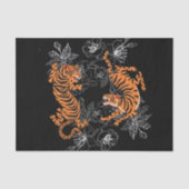 Tigers zwarte achtergrond Japanse kunststijl Tissuepapier (Voorkant)