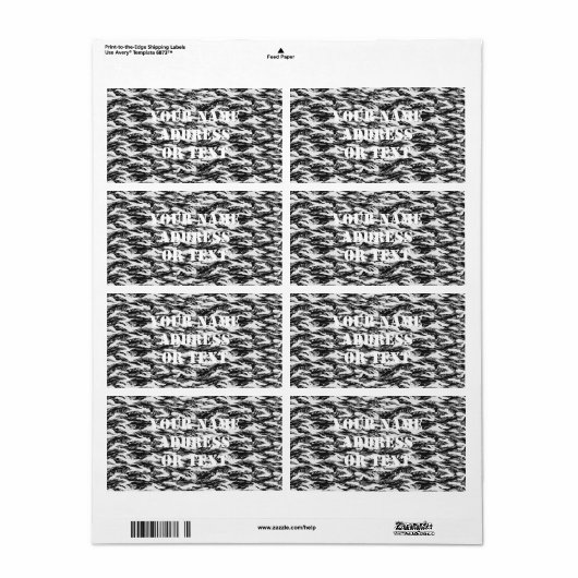 Tigerstripe Urban Camouflage - Zwart & grijs Etiket (Full Sheet)