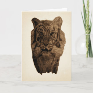 Tigervintage Portrettekening Kaart