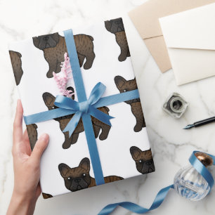 Tigervlek Franse Bulldog Cute Cartoon Hond Patroon Cadeaupapier