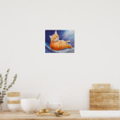 Tigg van Ahimsa Oranje Poster met tablet (Keuken)
