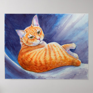 Tigg van Ahimsa Oranje Poster met tablet