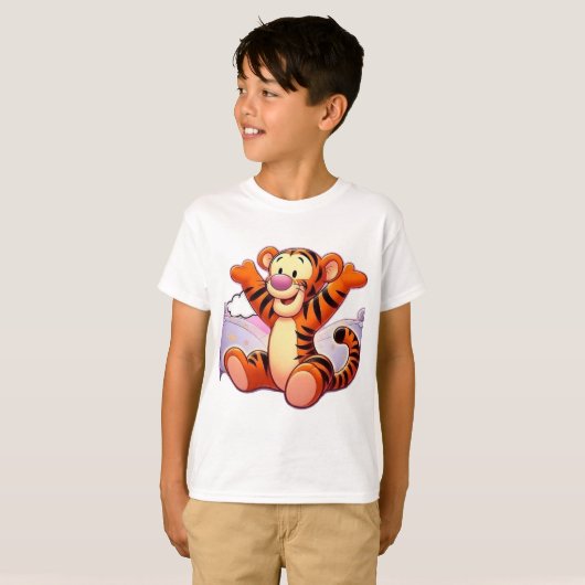 Tigger Cartoon Tiger T-Shirt (Voorkant volledig)