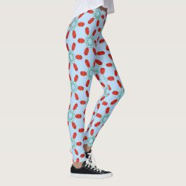 tiggroene bloemmotieven geometrisch patroonontwerp leggings