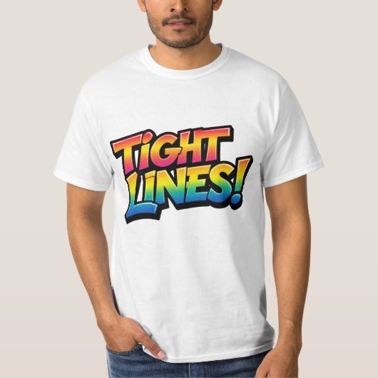 Tight Lines Regenboograndiron Funny Visgeschenk T-shirt (Voorkant)