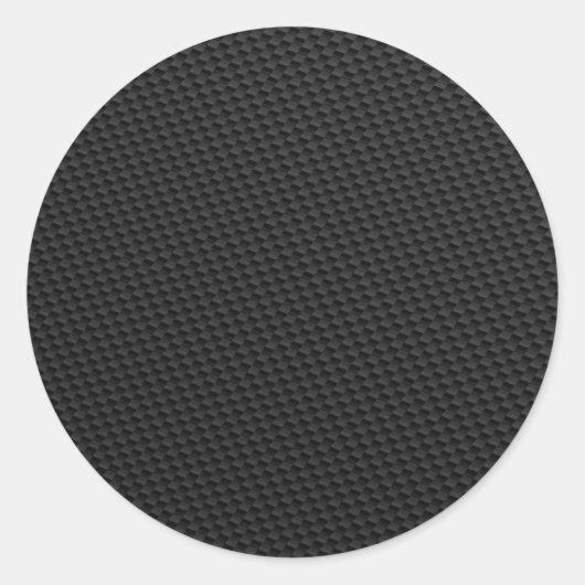 Tightly Woven Carbon Fiber Textured Ronde Sticker (Voorkant)