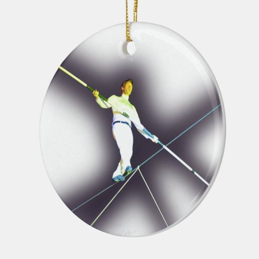 tightroop lopen keramisch ornament (Links)