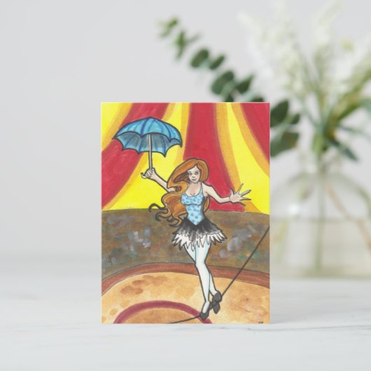Tightrope Walker Circus art fantasy briefkaarten (Staand voorkant)