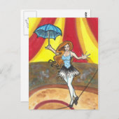 Tightrope Walker Circus art fantasy briefkaarten (Voorkant / Achterkant)