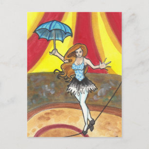 Tightrope Walker Circus art fantasy briefkaarten