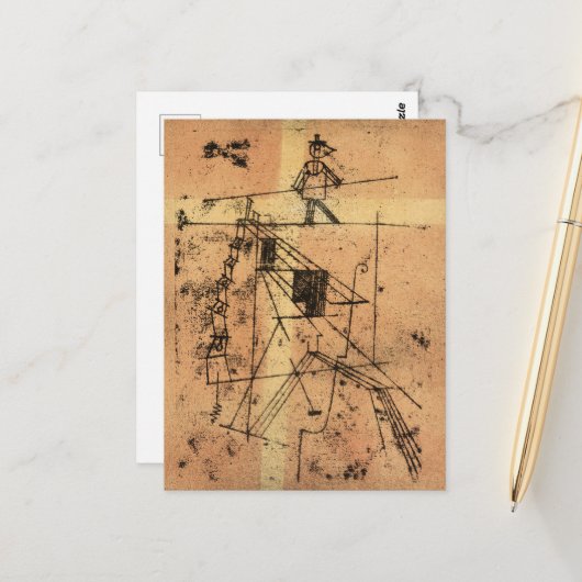 Tightrope Walker door Paul Klee Briefkaart (Voorkant / Achterkant in situ)