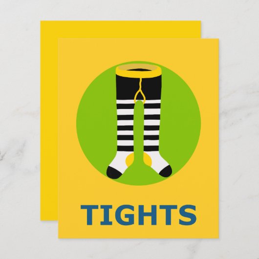 TIGHTS Flashcard voor Initiaal T 1 Lettergreep Woo (Voorkant / Achterkant)