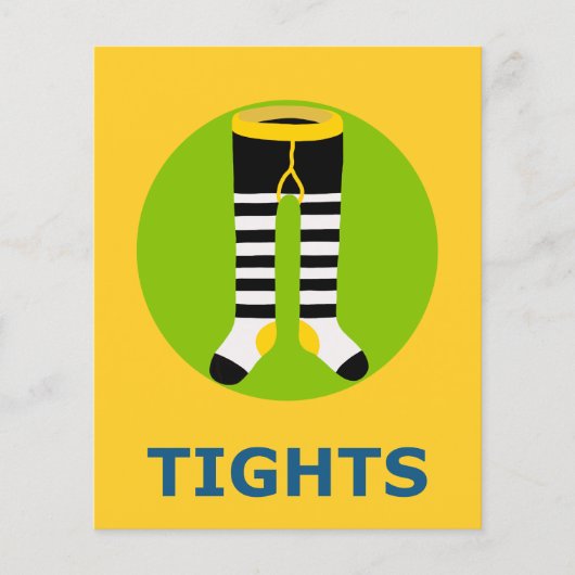 TIGHTS Flashcard voor Initiaal T 1 Lettergreep Woo (Voorkant)