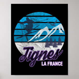 Tignes France Alps Ski Resort Snowboarding Poster