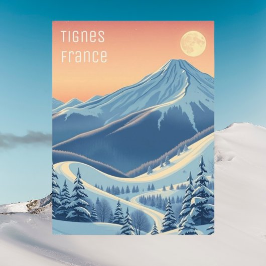 Tignes France skivakantie modern Briefkaart