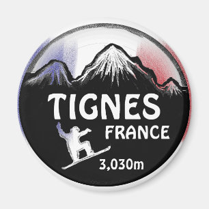 Tignes France vlag snowboard art design magnet