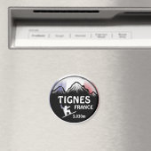 Tignes Frankrijk vlag snowboard art design magneet (Insitu (Vaatwasser))