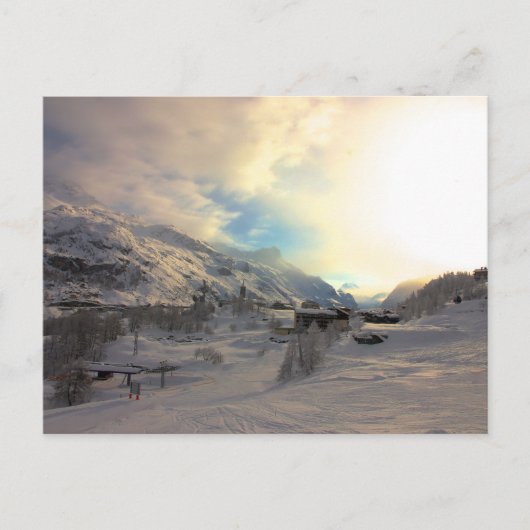 Tignes Les Bois Winter Sunrise Briefkaart (Voorkant)