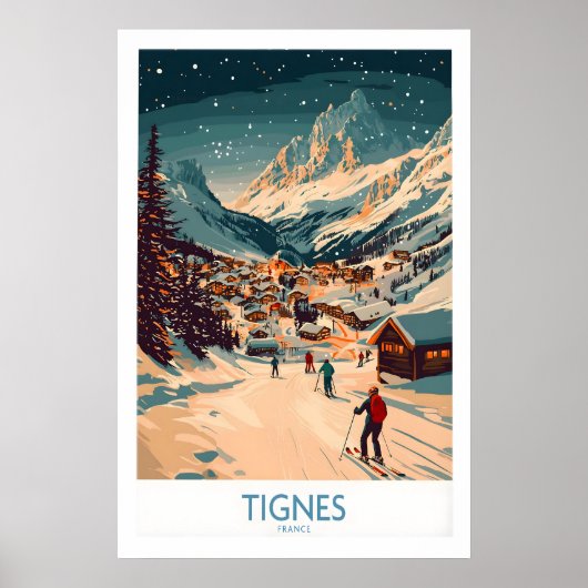 Tignes Muur Kunst Ski Poster 1 (Voorkant)