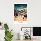 Tignes Muur Kunst Ski Poster 1 (Thuiskantoor)