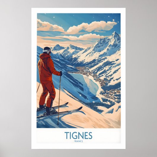 Tignes Poster Frankrijk Ski Print 1 (Voorkant)