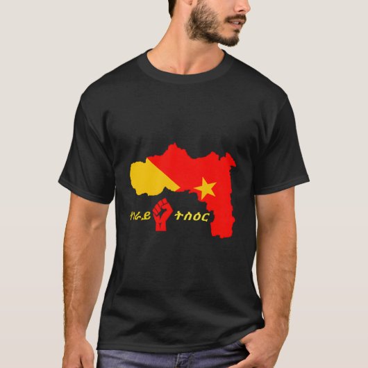 Tigray Kaart Vlag Ethiopië T-shirt (Voorkant)