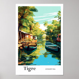 Tigre Argentina Art Vintage Travel Illustratie Poster