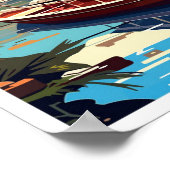 Tigre Argentina Travel  Illustratie Poster (Hoek)