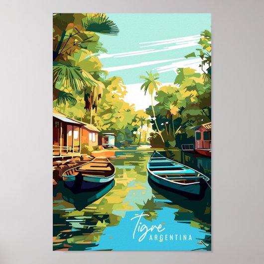 Tigre Argentinië vintage reisillustratie Poster (Voorkant)