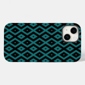 Tigreen en zwart diamantpatroon Case-Mate iPhone case (Achterkant (horizontaal))
