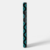 Tigreen en zwart diamantpatroon Case-Mate iPhone case (Achterkant / Links)