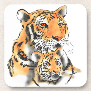 Tigress en Cub Drankjes Onderzetter