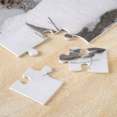 Tigress en Cub in de sneeuw Legpuzzel (Zijkant)