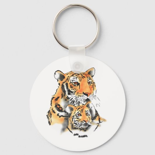 Tigress en cub sleutelhanger (Voorkant)